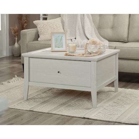 Sauder Larkin Ledge Storage Coffee Table Go , Large storage drawer features metal runners and safety stops 433723